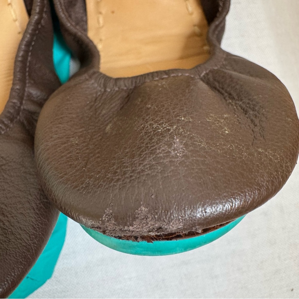 Tieks Brown Leather ballet flats office corporate events, comfy girly 0046 - Picture 7 of 17